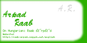 arpad raab business card